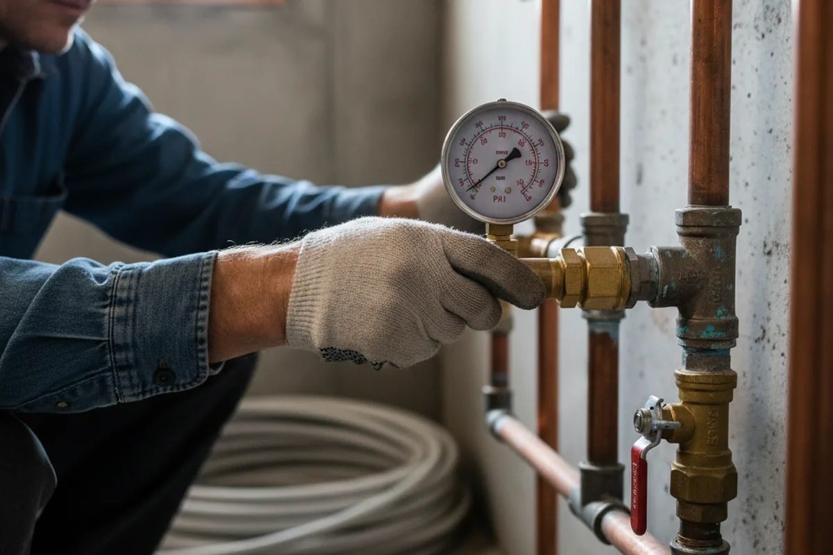 Pressure testing a repaired line during Water Line Repair in Chanhassen